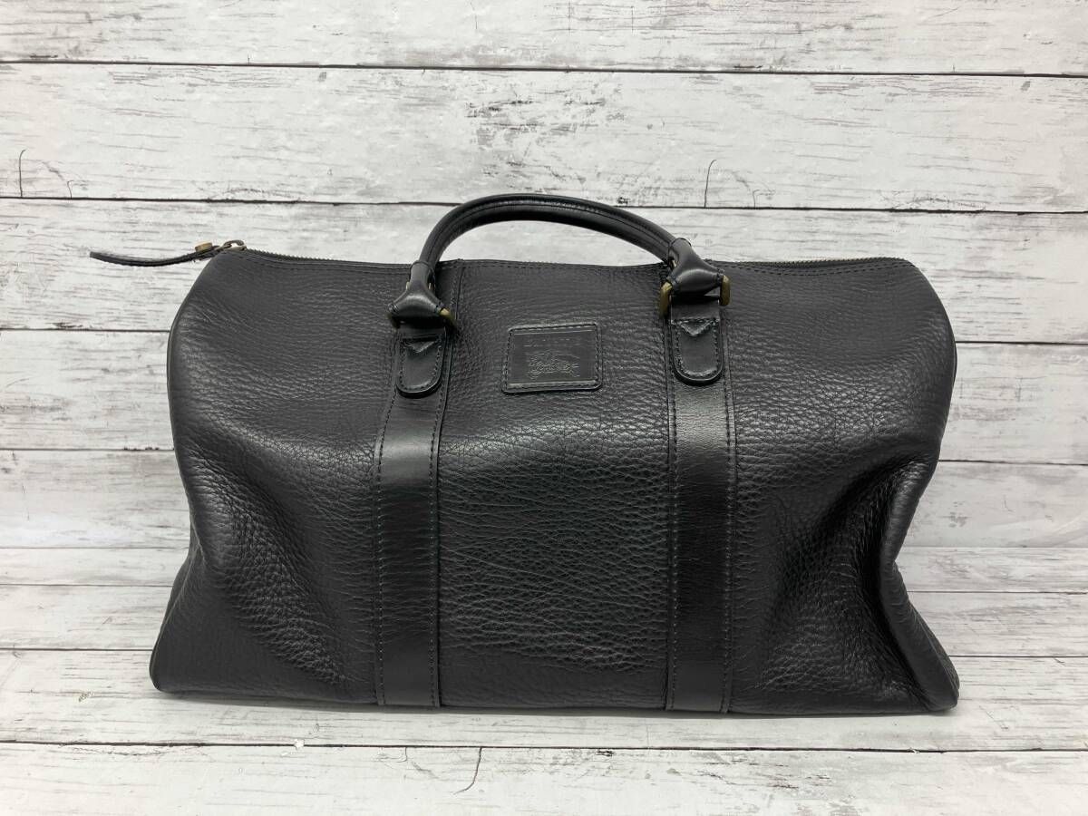 BURBERRY/バーバリー/ボストンバッグ/ブラック/レザー-プッシュされた製品