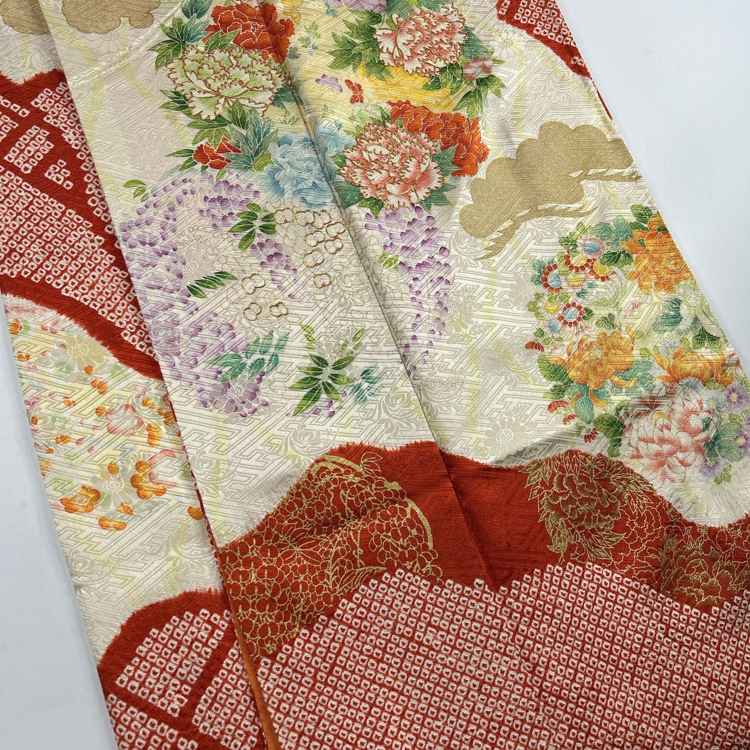 振袖 4枚 正絹 着物まとめ売り【D376】同梱購入歓迎 リメイク 着付け
