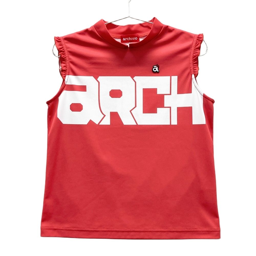 サイズ：38 ARCHIVIO アルチビオ  モックネック ノースリーブTシャツ ビッグロゴ  ピンク系 [240101662656] ゴルフウェア レディース ストスト サイズ：38 ARCHIVIO アルチビオ モックネック ノースリーブTシャツ
