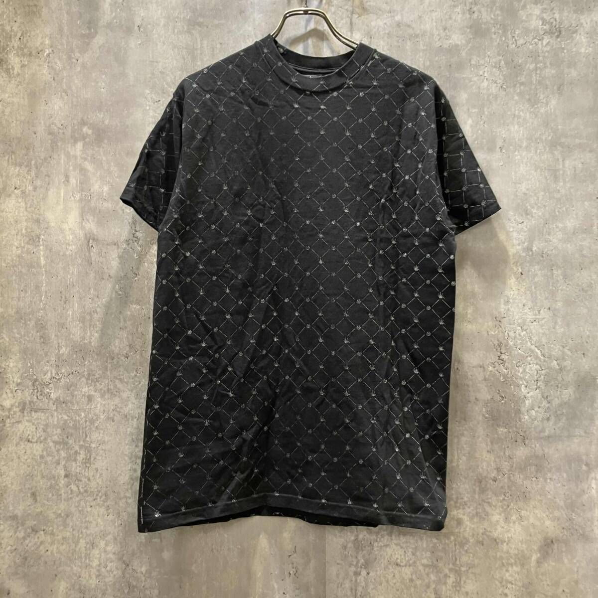 STUSSY マルチロゴカットソー 半袖総柄Tシャツ size M ブラック 