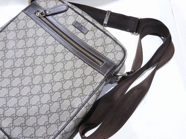 グッチ GUCCI メッセンジャーバッグ GGスプリーム ショルダーバッグ 201448 ☆ ベージュ系 レディース メンズ ▼8Ｄ グッチ GUCCI メッセンジャーバッグ GGスプリーム ショルダーバッグ