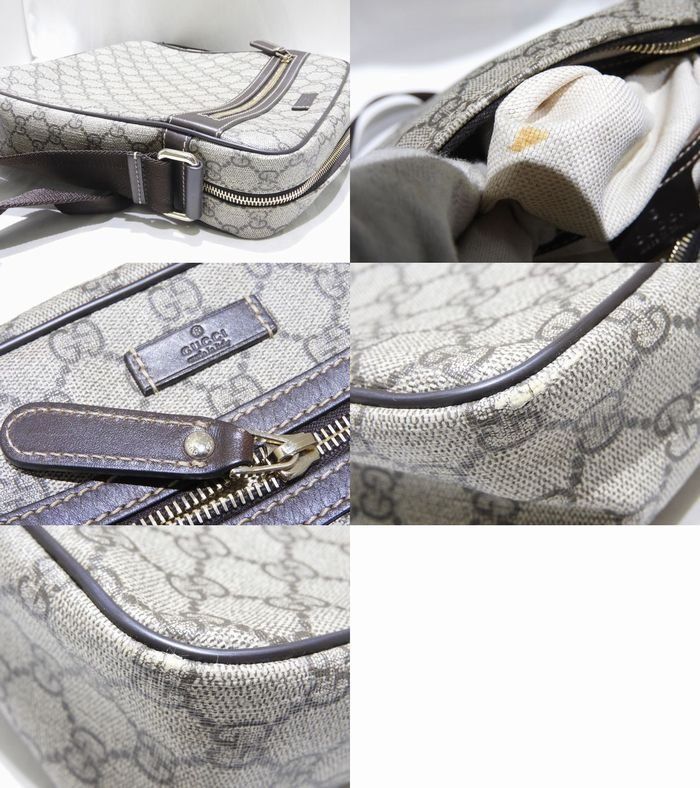 グッチ GUCCI メッセンジャーバッグ GGスプリーム ショルダーバッグ 201448 ☆ ベージュ系 レディース メンズ ▼8Ｄ グッチ GUCCI メッセンジャーバッグ GGスプリーム ショルダーバッグ