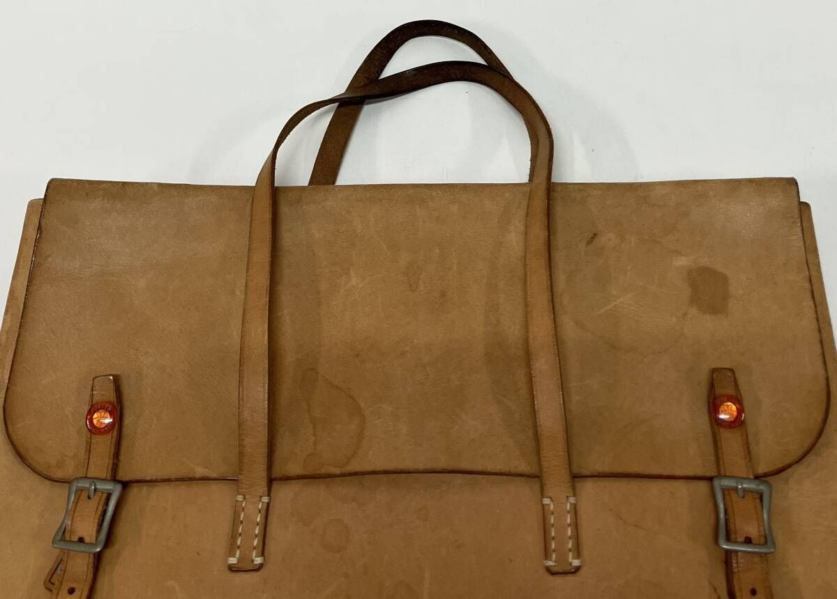 PORTER ポーター ブリーフケース ハンドメイド 手縫い キャメル シミ