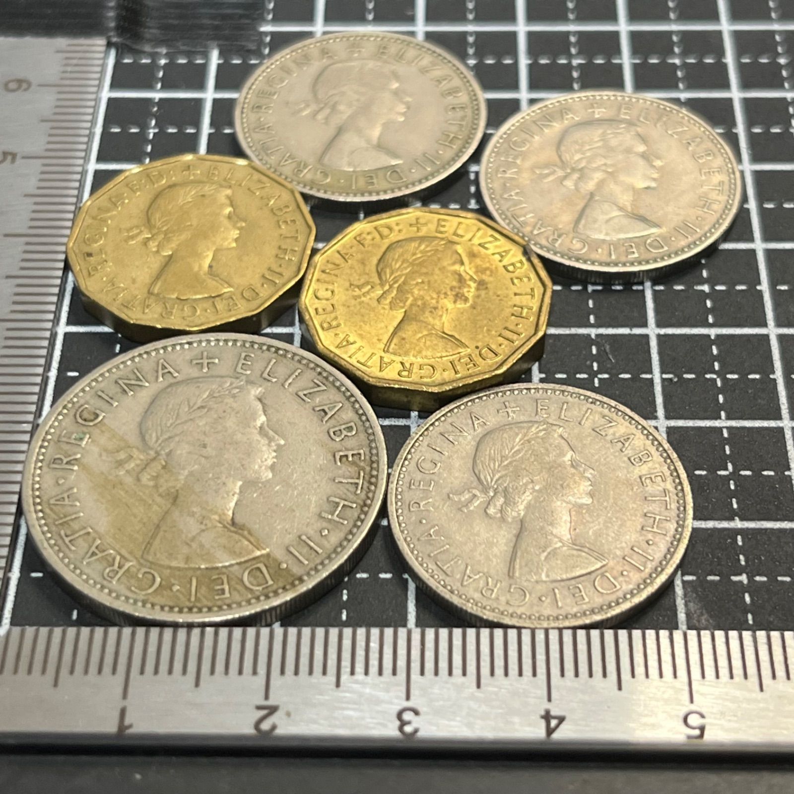 古銭まとめ】イギリス エリザベス2世 旧貨幣 6枚セット シリング2種＋ 