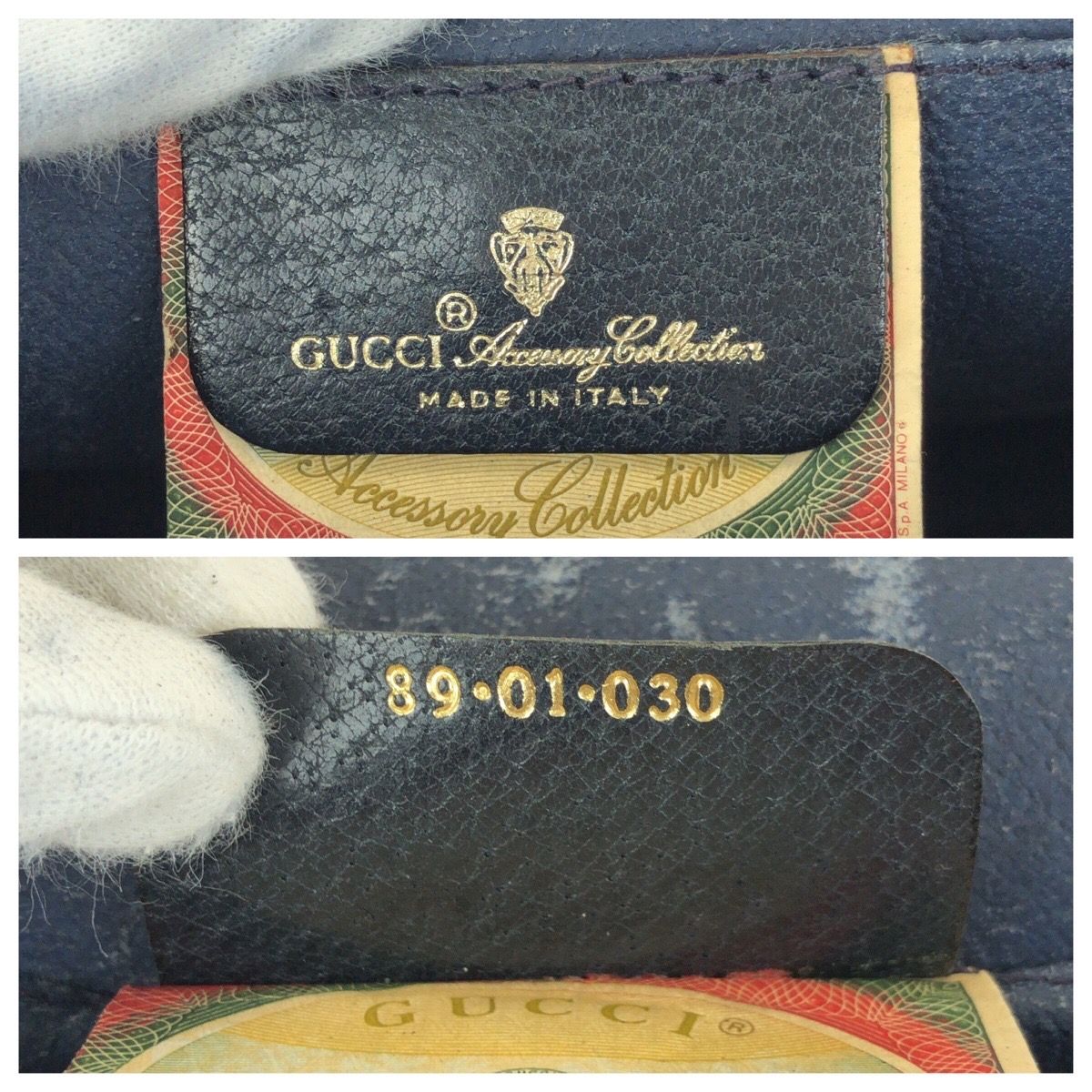 GUCCI グッチ ヴィンテージ オールドグッチ シェリーライン ネイビー