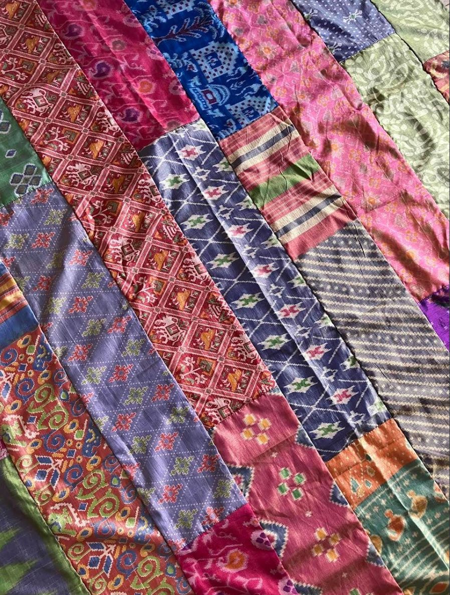 Silk Pachwork Curtain インドサリー #A22 シングル 【公式通販】