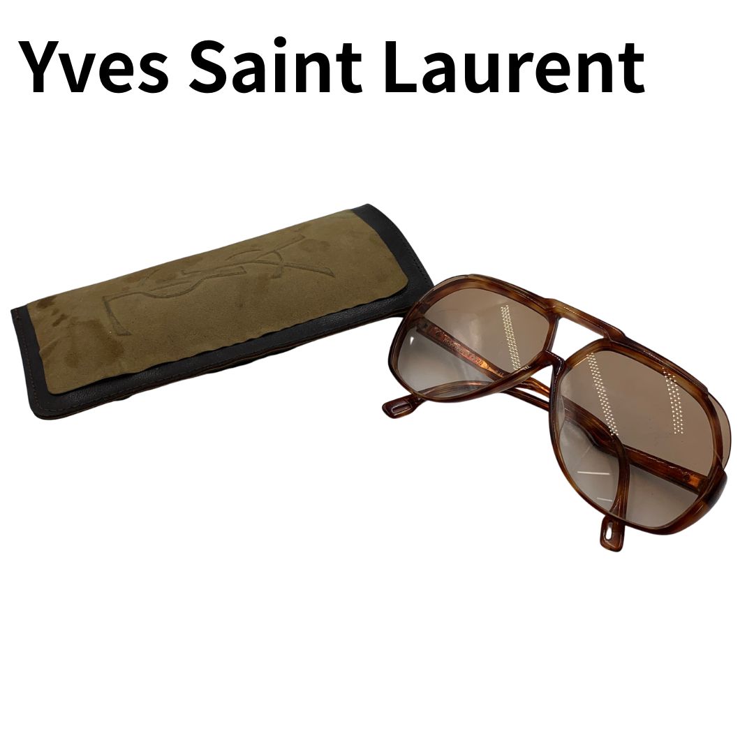 YVES SAINT LAURENT ヴィンテージ サングラス 大きめレンズ Yves Saint Laurent サングラス ヴィンテージ ケース付き - メルカリ