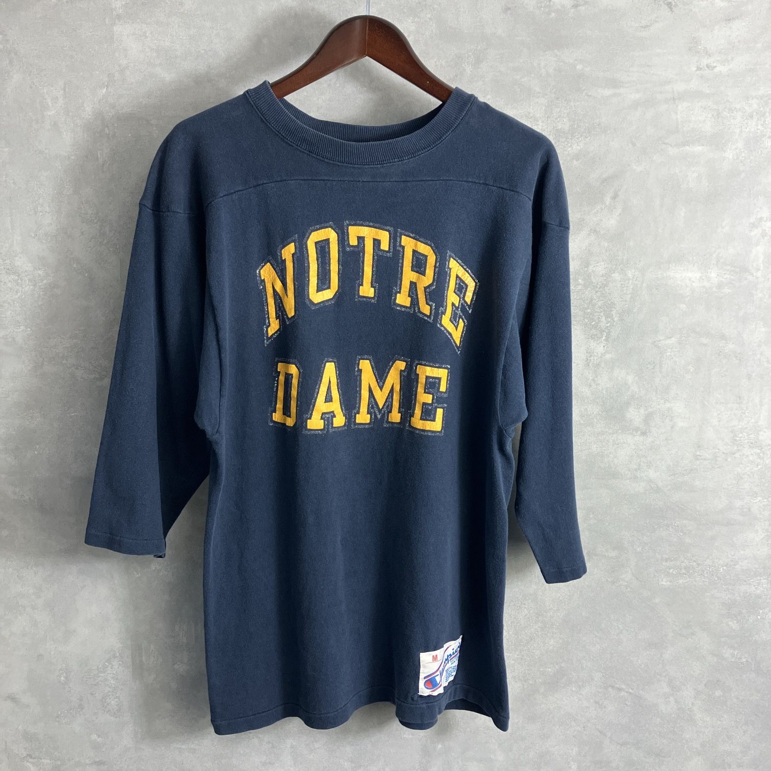 80's CHAMPION NOTRE DAME フットボールTシャツ - メルカリ