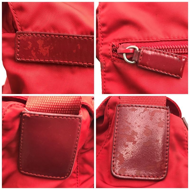 ✨希少✨プラダ メッセンジャーバッグ ナイロン 三角ロゴ ショルダーバッグ 赤 希少 PRADA プラダ ショルダーバッグ メッセンジャーバッグ テスート
