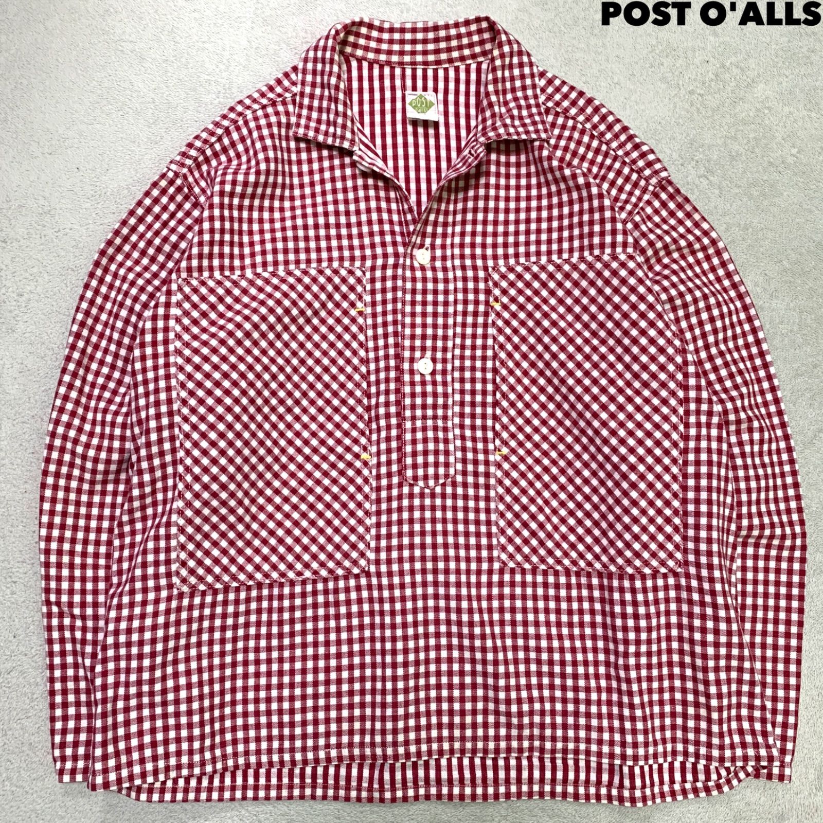 希少 美品✨ ポストオーバーオールズ チェックシャツ マルチカラー USA製 L POST OVERALLS USA製 アメリカ製 U.S. Army Pullover Shirt アーミー