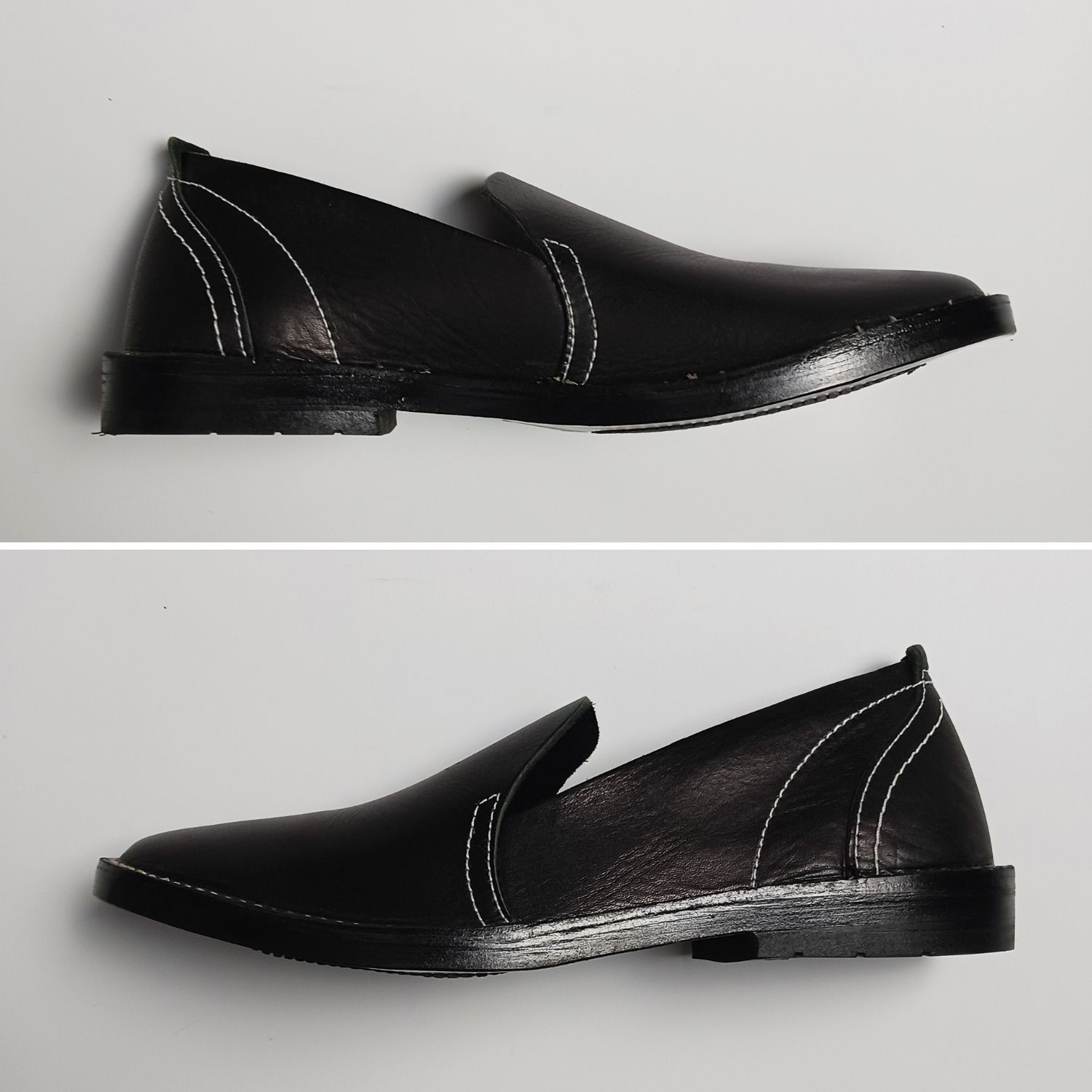 COMME des GARCONS オム レザー スリッポン フラットシューズ 26cm 