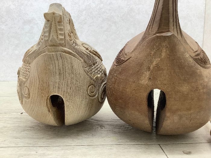 T3 木魚 仏具 座布団 バチ木彫り もくぎょ 現状品 - メルカリ