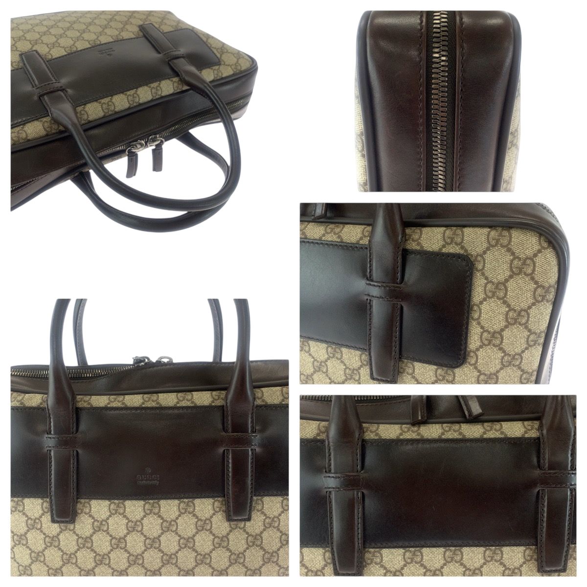 美品 GUCCI グッチ ベージュ ブラウン シルバー金具 GGスプリーム