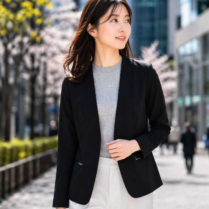 春夏秋】UNITED ARROWS 洗える ストレッチ アンコン 冷房対策カラー 