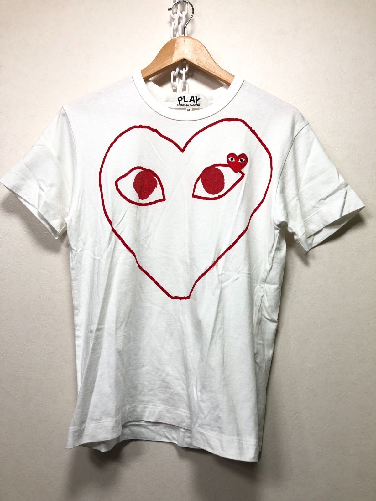 514002 PLAY COMME des GARCONS AD2015 ハート Tシャツ M ホワイト AZ 