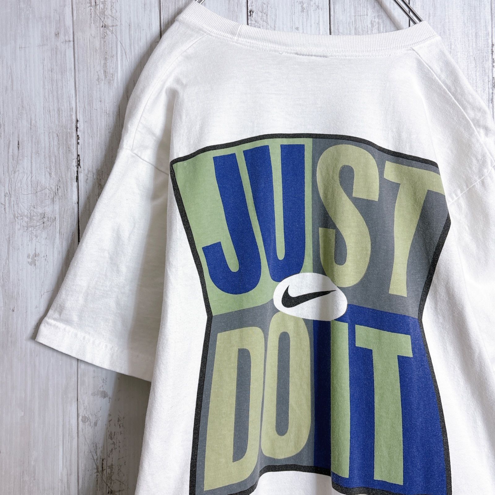 【入手困難】90s Vintage 古着 ナイキ NIKE JUST DO IT バックプリント ホワイト 半袖Tシャツ #101