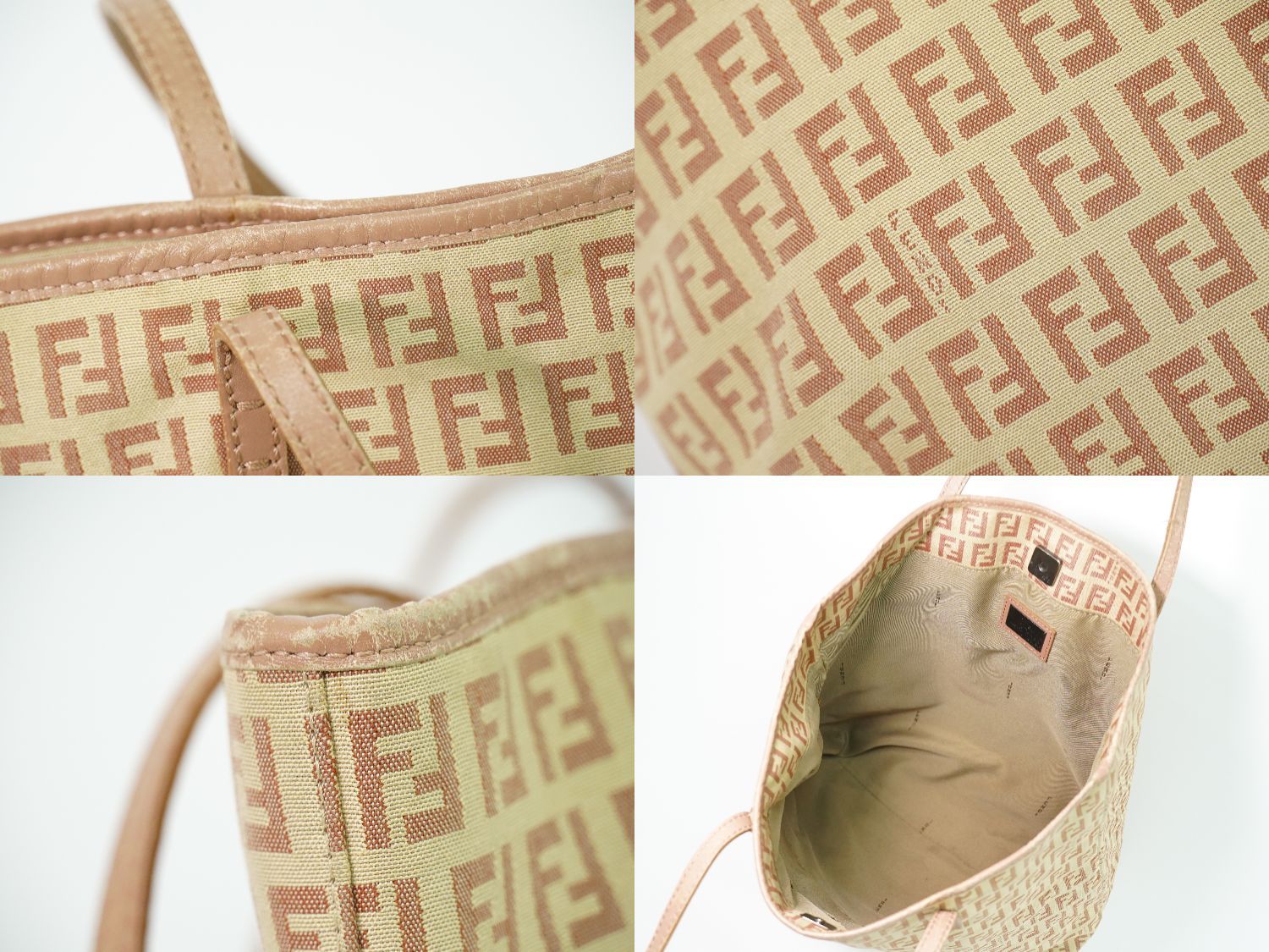 FENDI フェンディ ズッキーノ キャンバス トートバッグ ハンドバッグ 