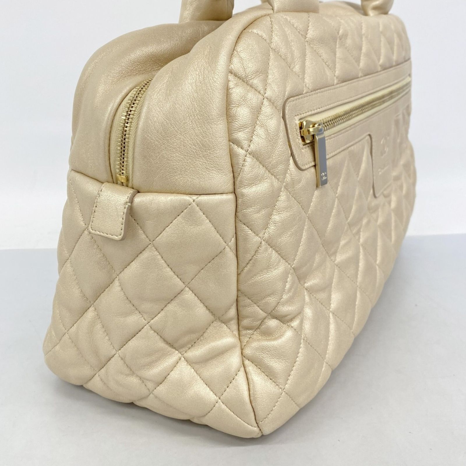 CHANEL シャネル コココクーン ハンドバッグ シャンパンゴールド レザー CHANEL ゴールド 金 レザー コココクーン ハンドバッグ シャネル