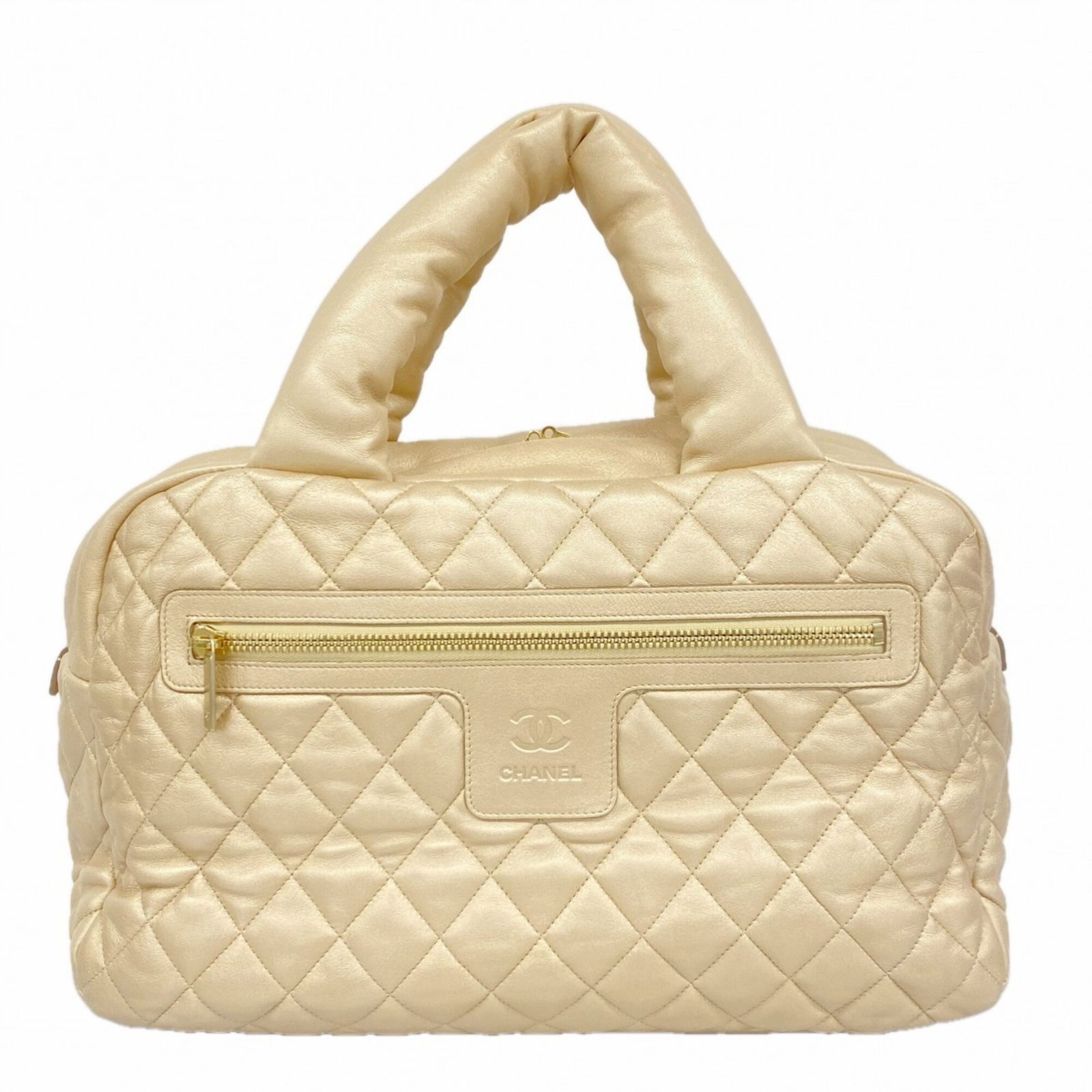 CHANEL シャネル コココクーン ハンドバッグ シャンパンゴールド レザー シャネル(Chanel) シャネル トートバッグ コココクーン レザー