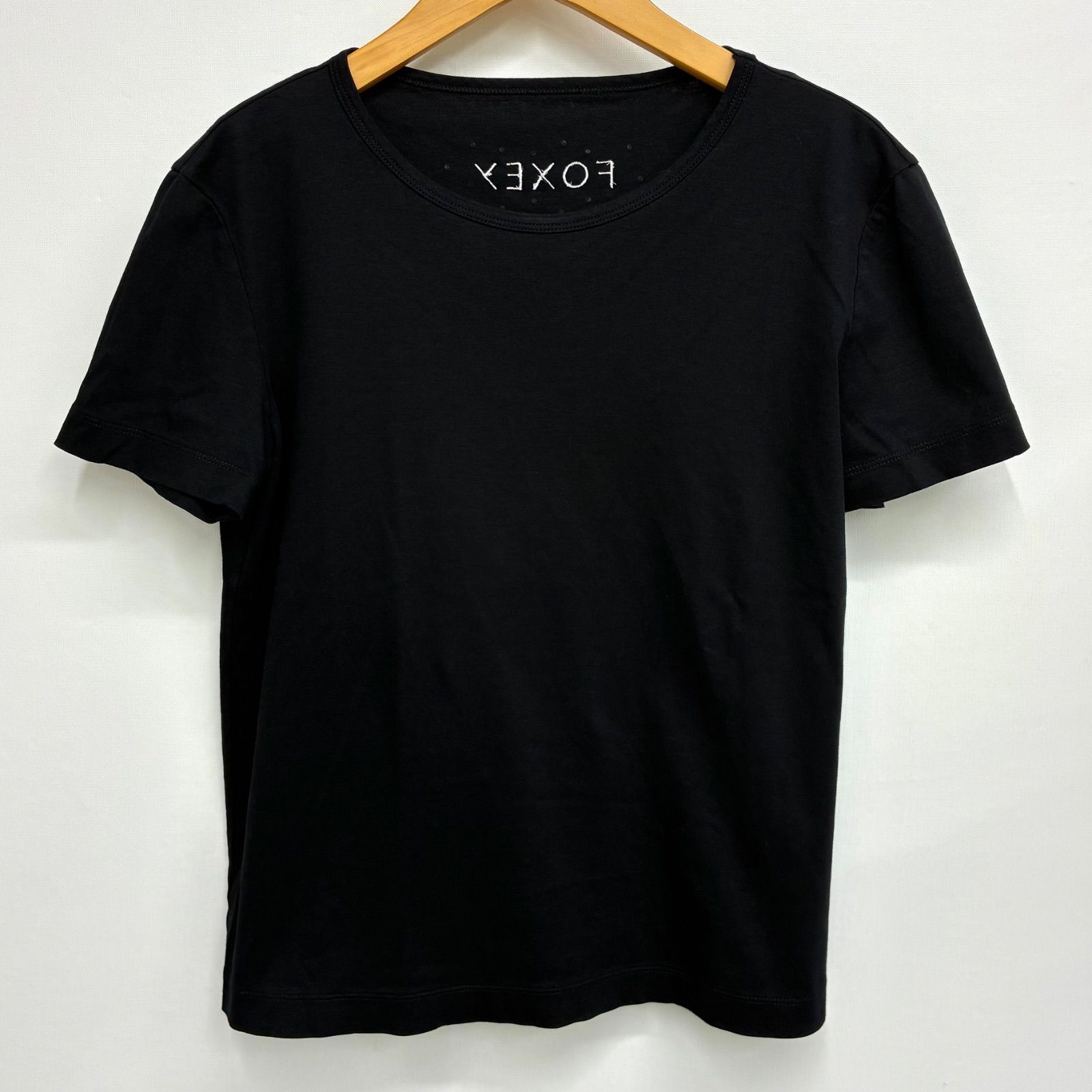 フォクシー FOXY】美品！ストーンロゴ刺繍Tシャツ カットソー 40650 