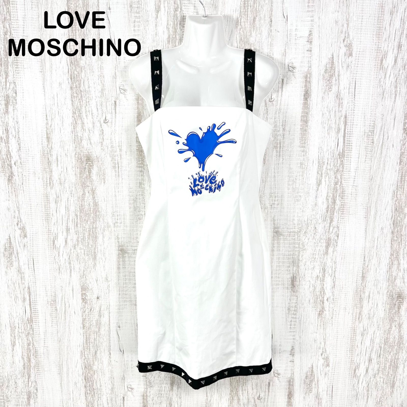 新品未使用 美品 LOVE MOSCHINO ラブモスキーノ ハートペイント ロゴ