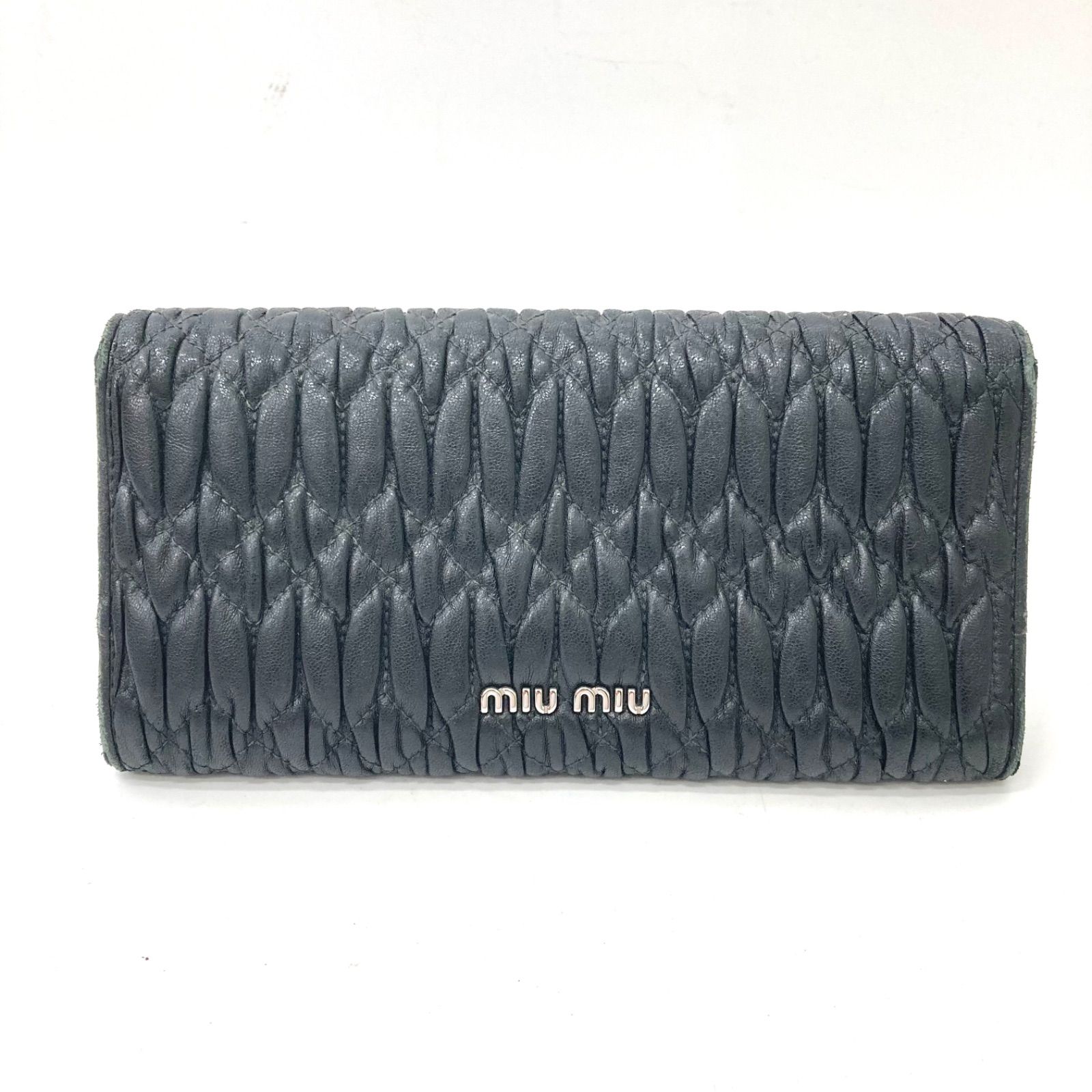 miumiu】ミュウミュウ 長財布 マテラッセ ブラック 黒 ☆ - メルカリ