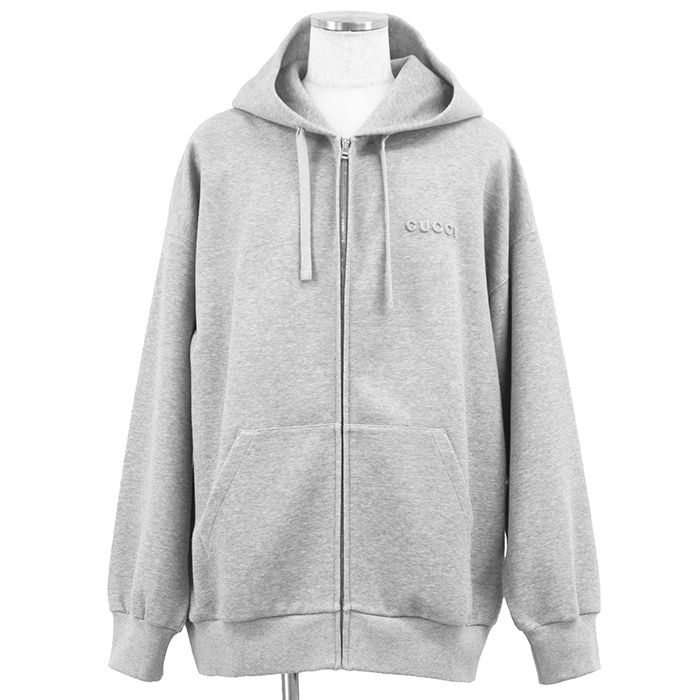 【希少XL/極美品】グッチ サイドロゴテープ ジップパーカー グレー イタリア製 極美品】GUCCI グッチ スウェット サイズ XL メンズ ジップアップ ロゴ