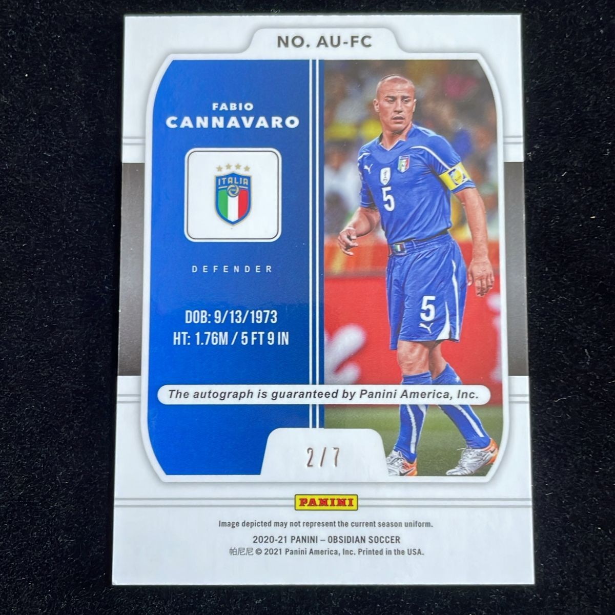 ワールドカップ優勝ファビオ・カンナバーロ  イタリア代表  直筆サイン入りフォト 税込?送料無料】 ワールドカップ優勝ファビオ・カンナバーロ ファビオ