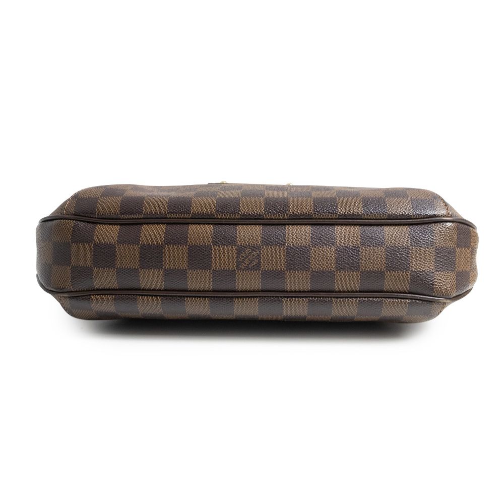 ルイ ヴィトン N48180 テムズ PM ダミエ スムースレザー ブラウン ショルダーバッグ ゴールド金具 イニシャル入り LOUIS VUITTON（中古） LOUIS VUITTON - ルイ ヴィトン N48180 テムズ PM ダミエ スムース
