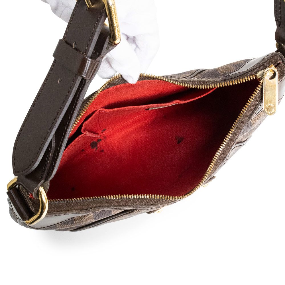 ルイ ヴィトン N48180 テムズ PM ダミエ スムースレザー ブラウン ショルダーバッグ ゴールド金具 イニシャル入り LOUIS VUITTON（中古） LOUIS VUITTON - ルイ ヴィトン N48180 テムズ PM ダミエ スムース