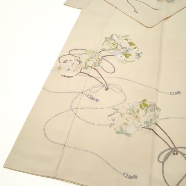 新古品】 訪問着 手刺繍 着物 未使用 フォーマル 正絹 袷 金糸
