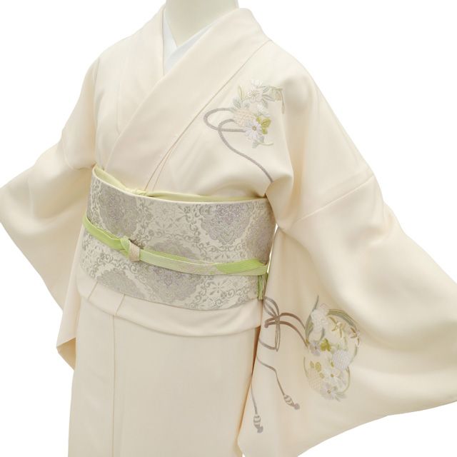新古品】 訪問着 手刺繍 着物 未使用 フォーマル 正絹 袷 金糸