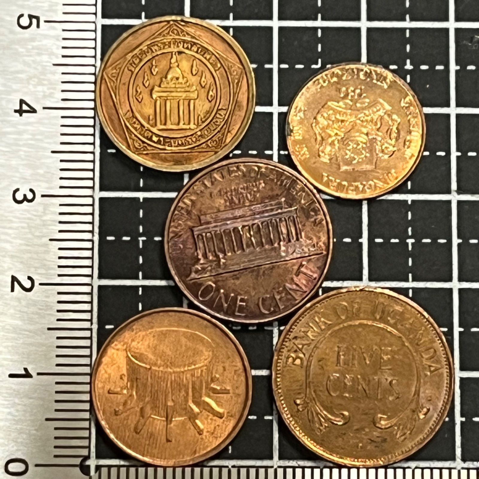 古銭まとめ】世界5カ国 銅貨まとめ タイ・アメリカ・ウガンダ 