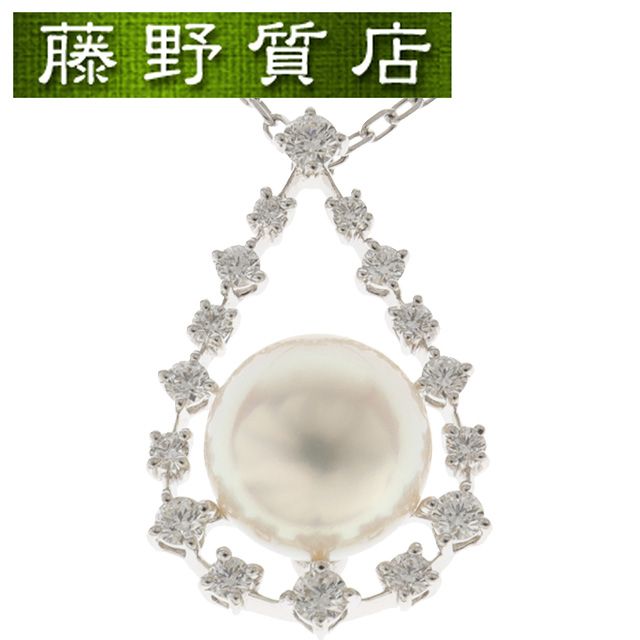 (Cleaned) Mikimoto Mikimoto Pearl Diamond Necklace K18WG White Gold Pearl Mikimoto Used Pearl Necklace Mikimoto Pearl Jewelry Brand Used Jewelry Necklace Women's 8886