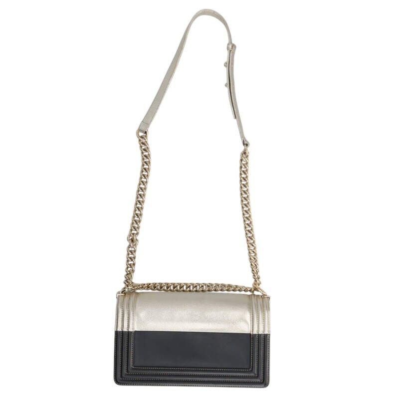 シャネル  ボーイシャネル25 ロゴバイカラーカーフスキンチェーンショルダーバッグ レディース 25 CHANEL - シャネル ボーイシャネル25 ロゴバイカラーカーフスキン