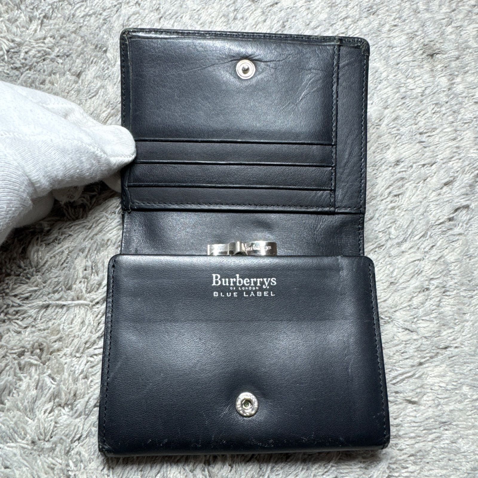 BURBERRY BLUE LABEL バーバリー 二つ折り財布 ノバチェック がま口