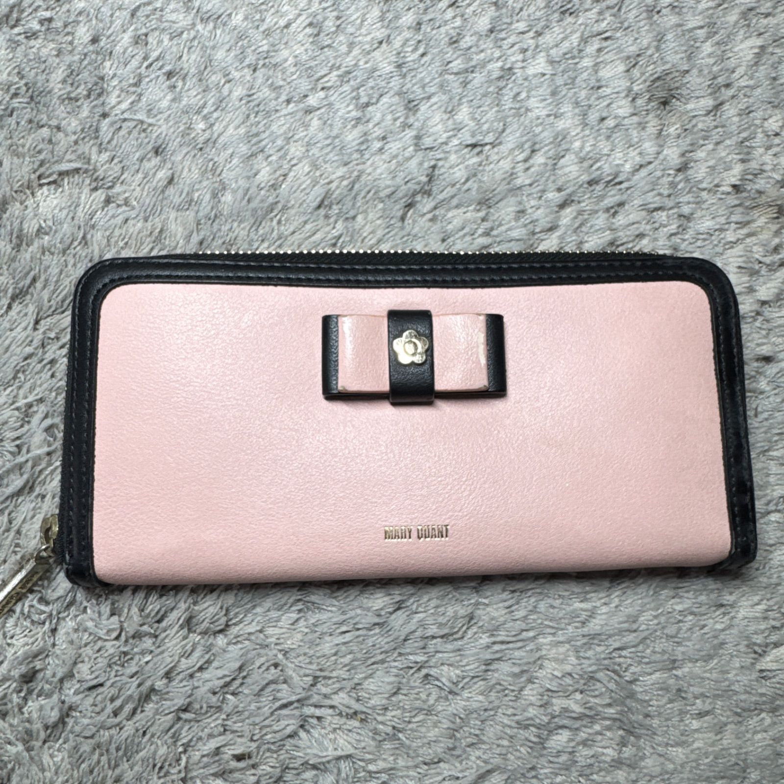 MARY QUANT マリークワント 長財布 ラウンドファスナー ピンク - メルカリ