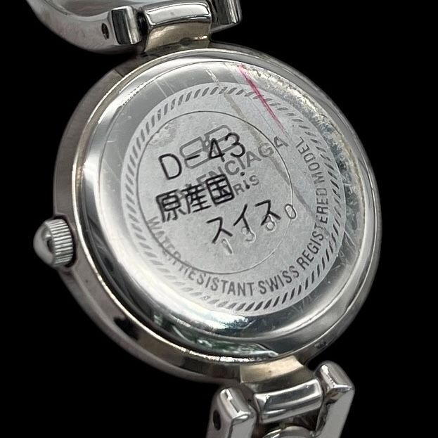 新品電池✨BALENCIAGA 腕時計 ラインストーンベゼル12P 石文字盤 新品電池稼働品 BALENCIAGA バレンシアガ 腕時計 ラウンド シルバー