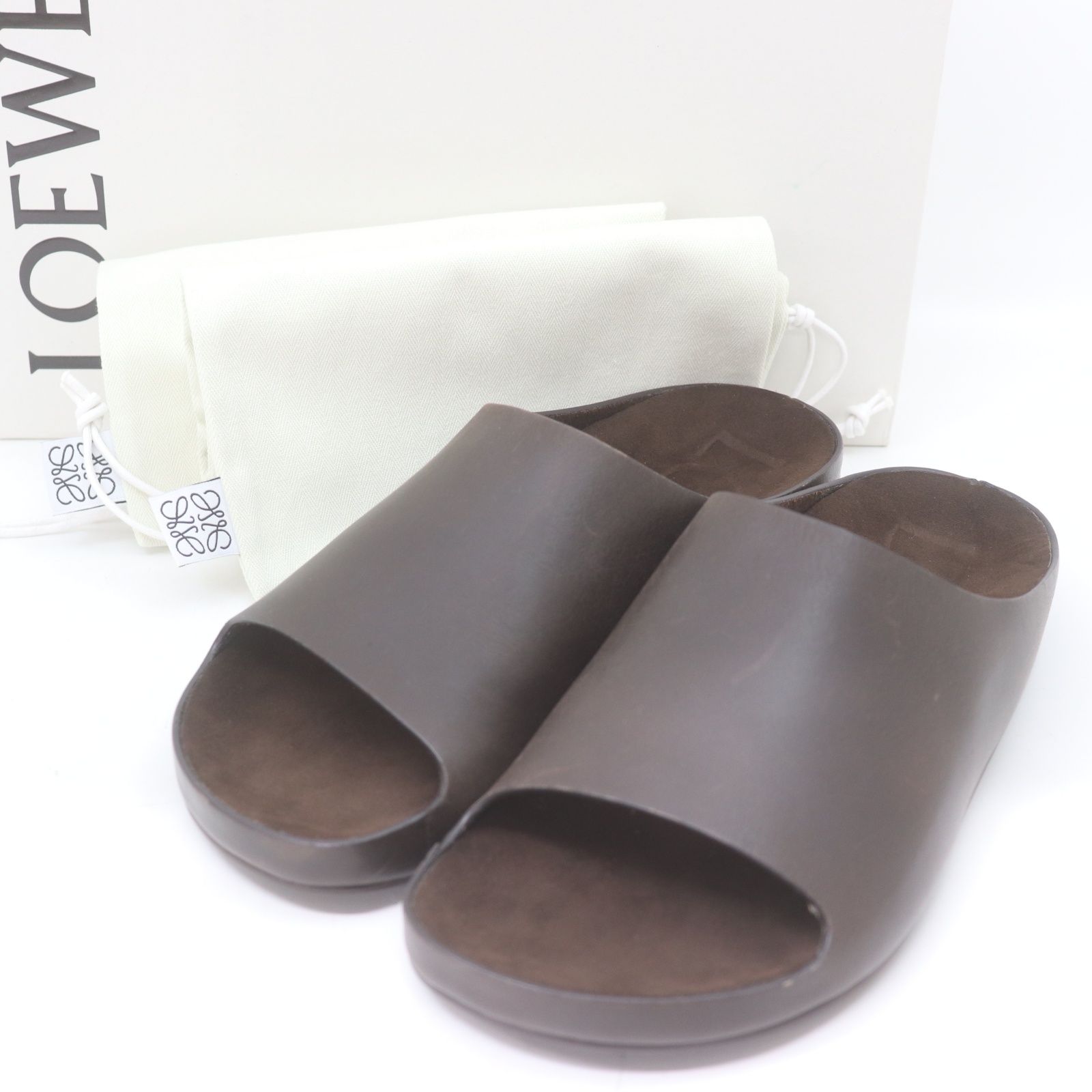 ITKO3DLYZEUW LOEWE ロエベ LAGO ラゴ サンダル レザー ブラウン 茶 