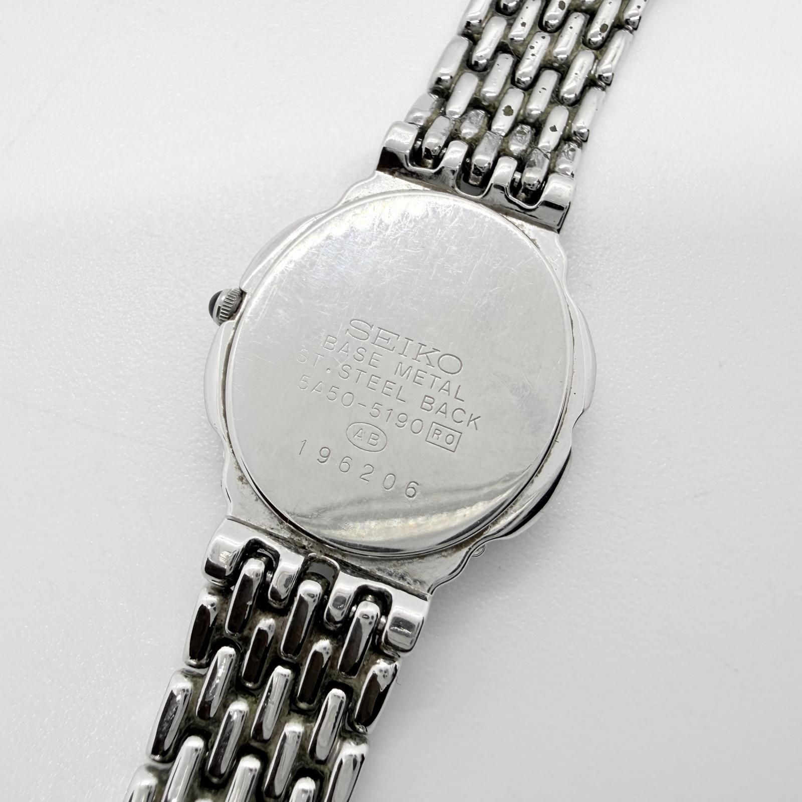 SEIKO セイコー EXCELINE エクセリーヌ シェル文字盤 5A50-5190 QZ