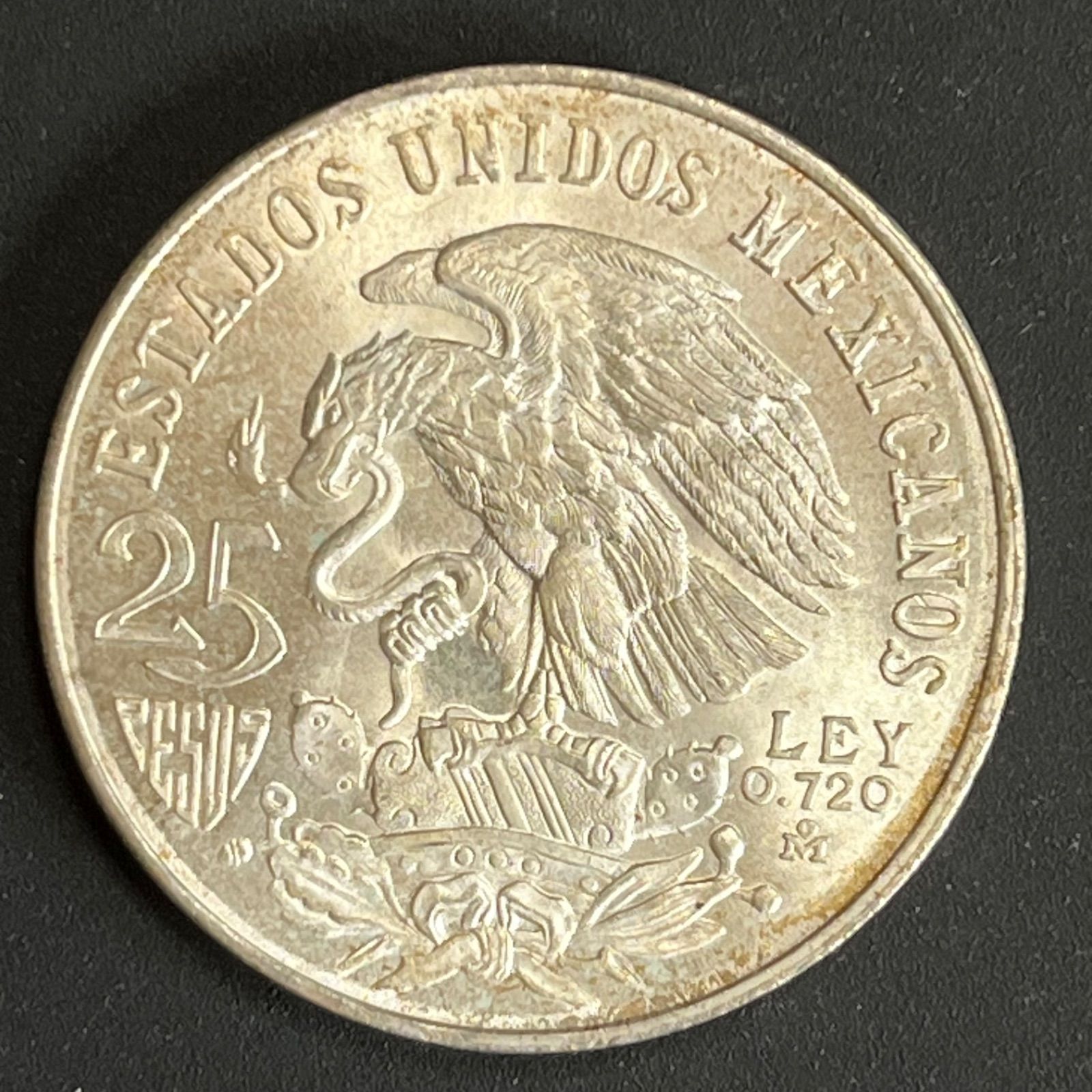 銀貨】1968年 メキシコ 25ペソ銀貨 メキシコシティオリンピック記念 鷲