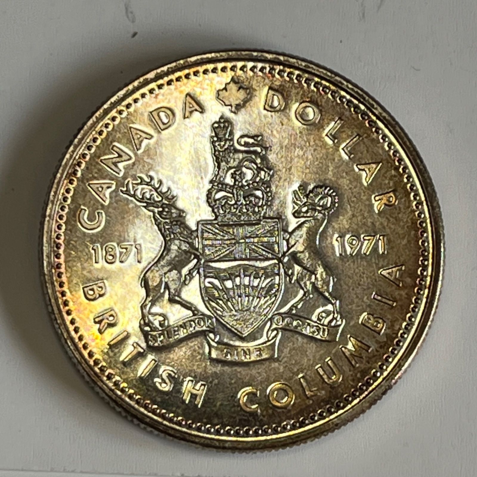 銀貨】1971年 カナダ 1ドル ブリティッシュコロンビア州加盟100周年