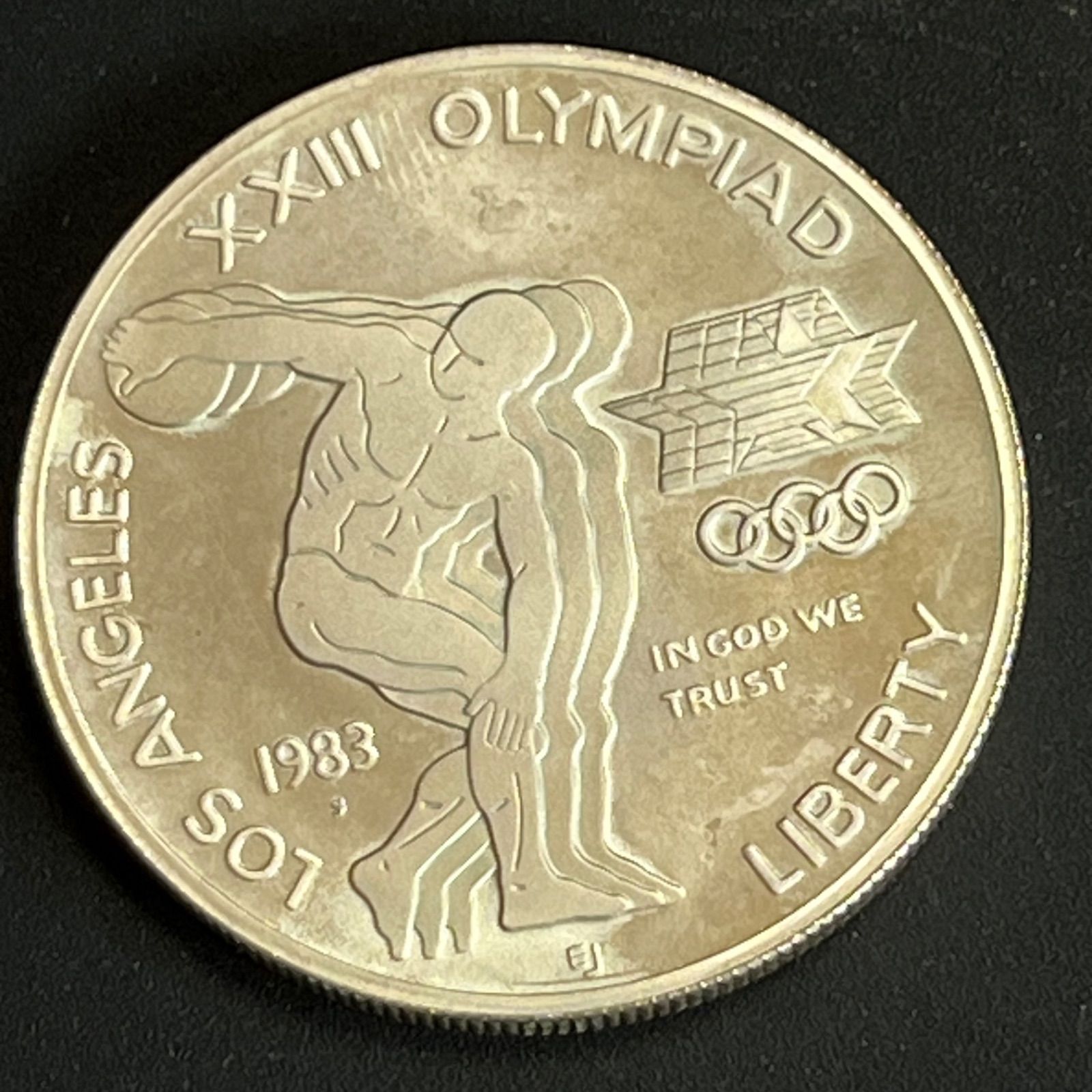 銀貨】1983年 アメリカ ロサンゼルスオリンピック記念 1ドル銀貨 .900