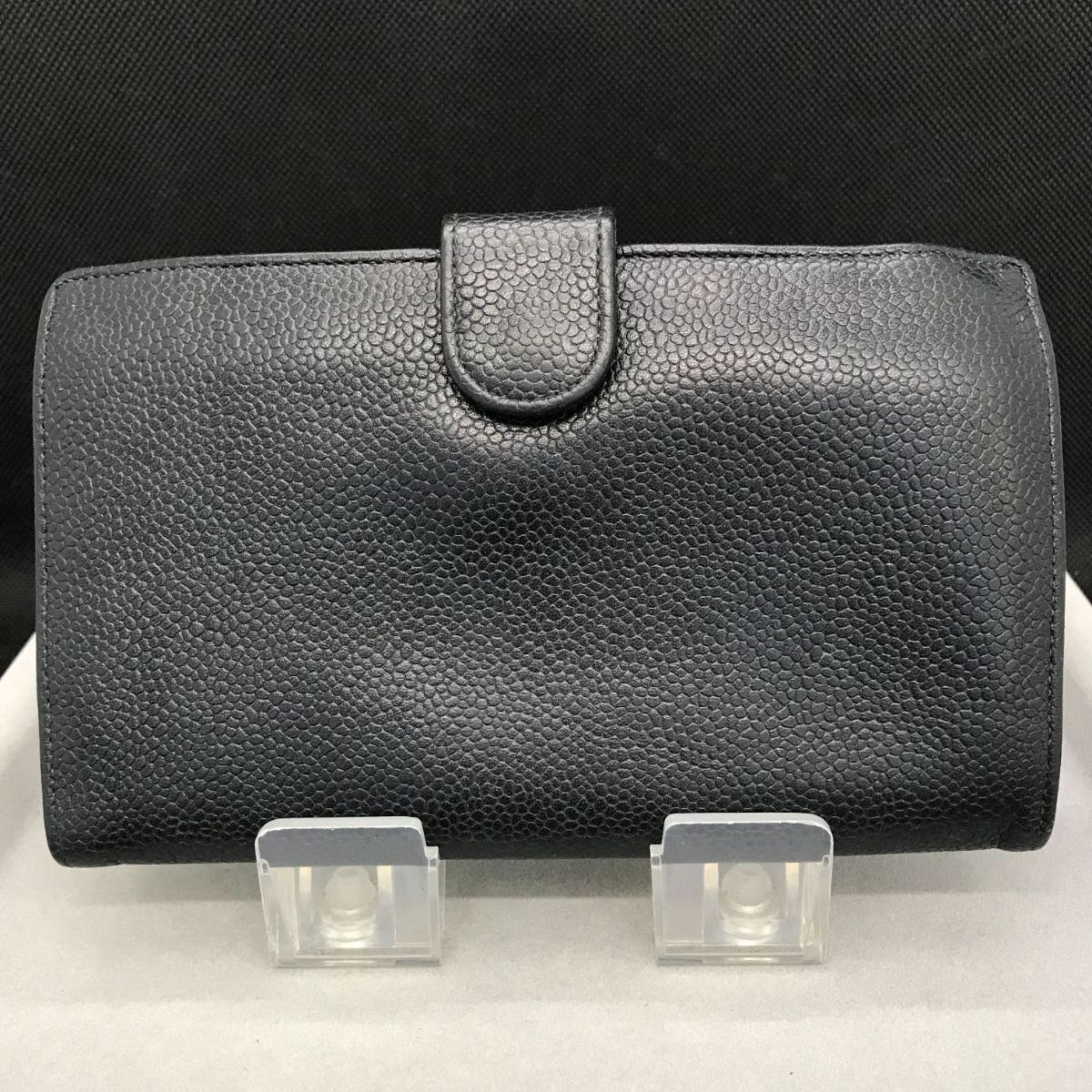 CHANEL シャネル 長財布 ココマーク キャビアスキン ブラック系 1764 