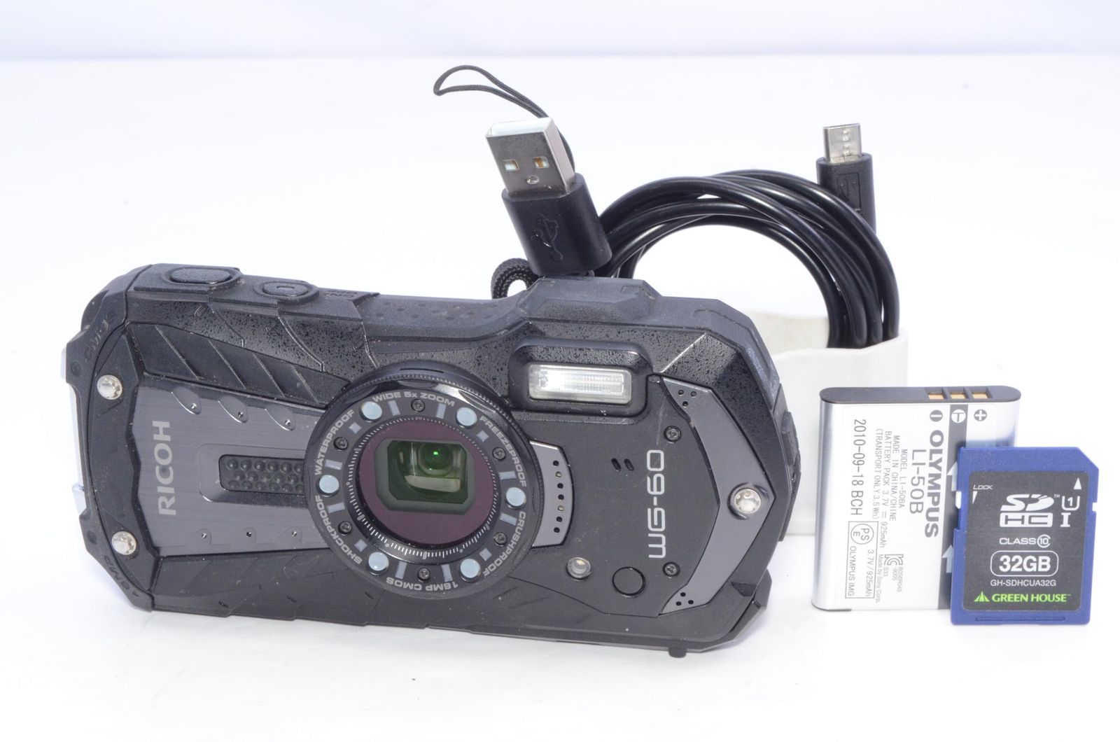 RICOH WG-60 SDカード付デジタルカメラ 防水 耐衝撃 防塵 耐寒 RICOH