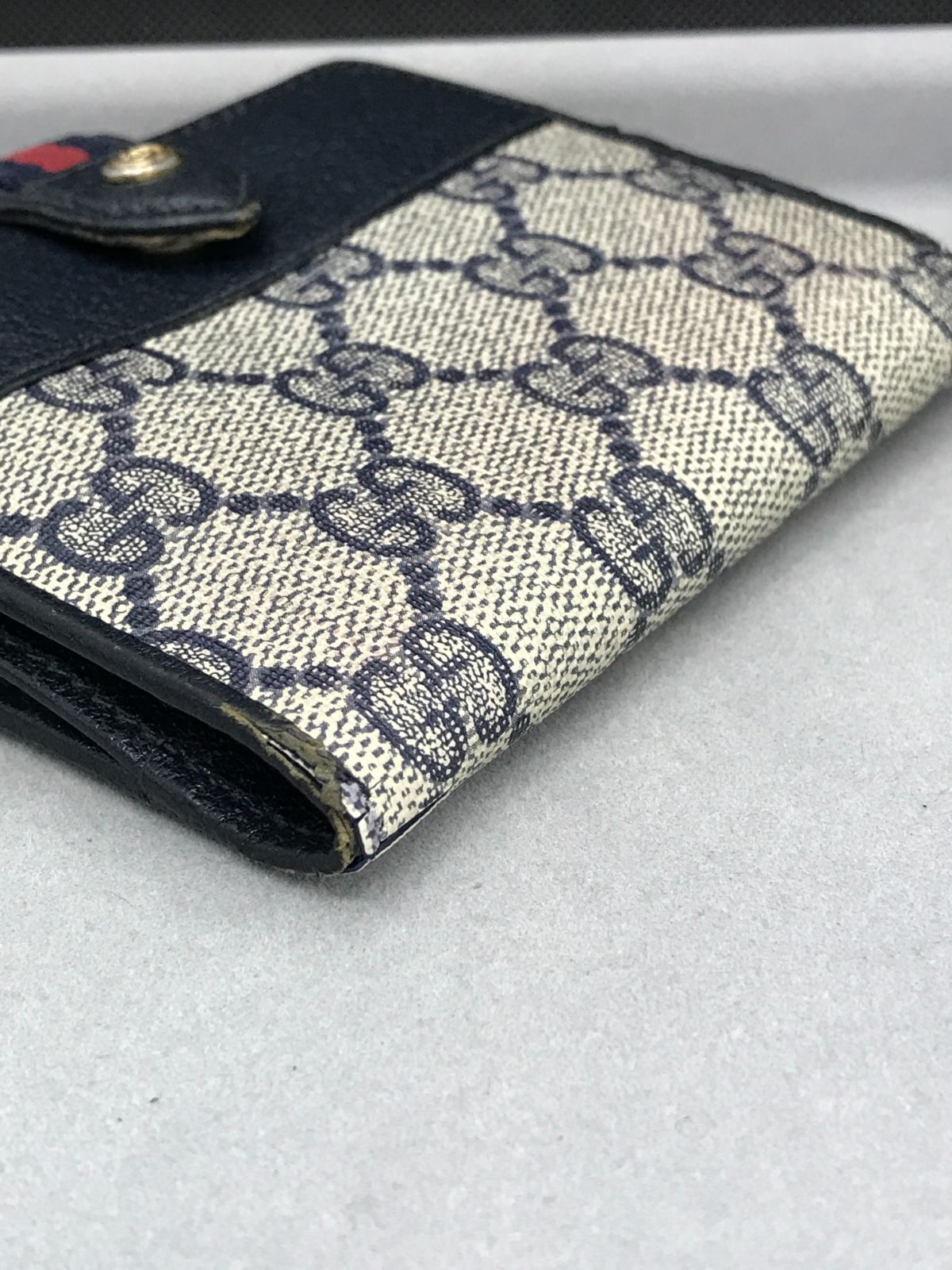 GUCCI オールドグッチ 二つ折り財布 シェリーライン GGスプリーム
