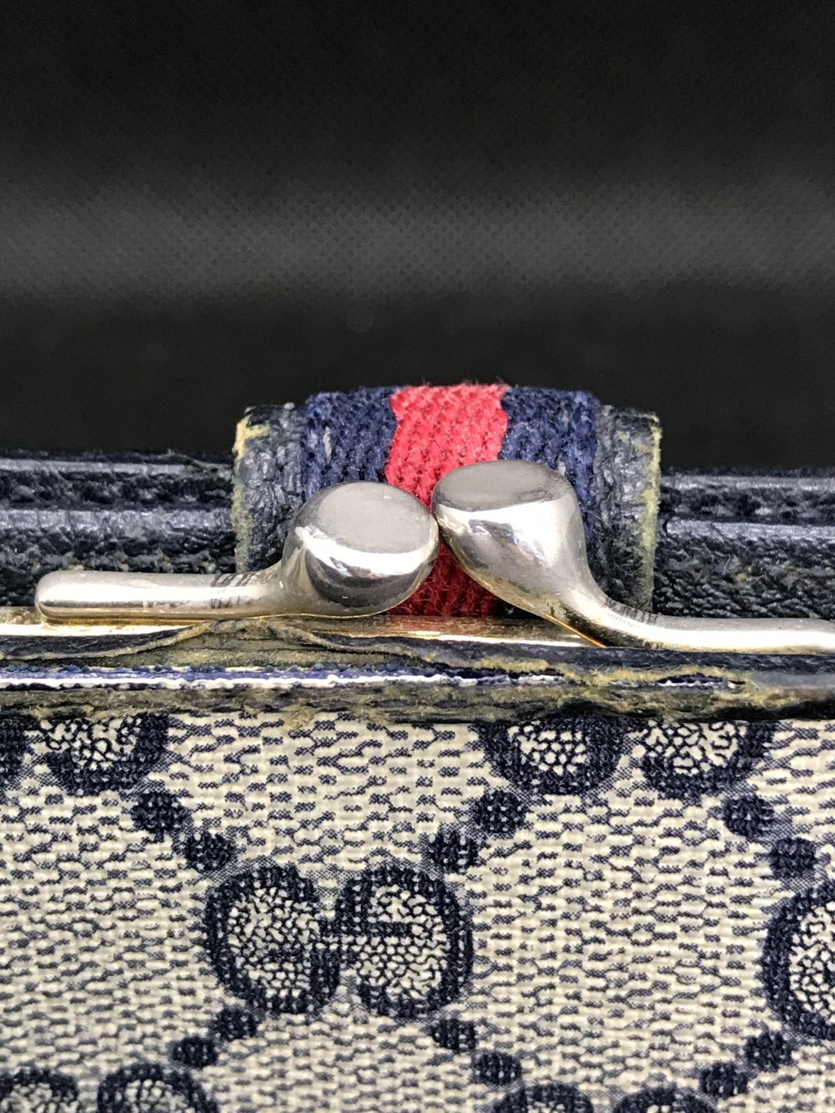 GUCCI オールドグッチ 二つ折り財布 シェリーライン GGスプリーム