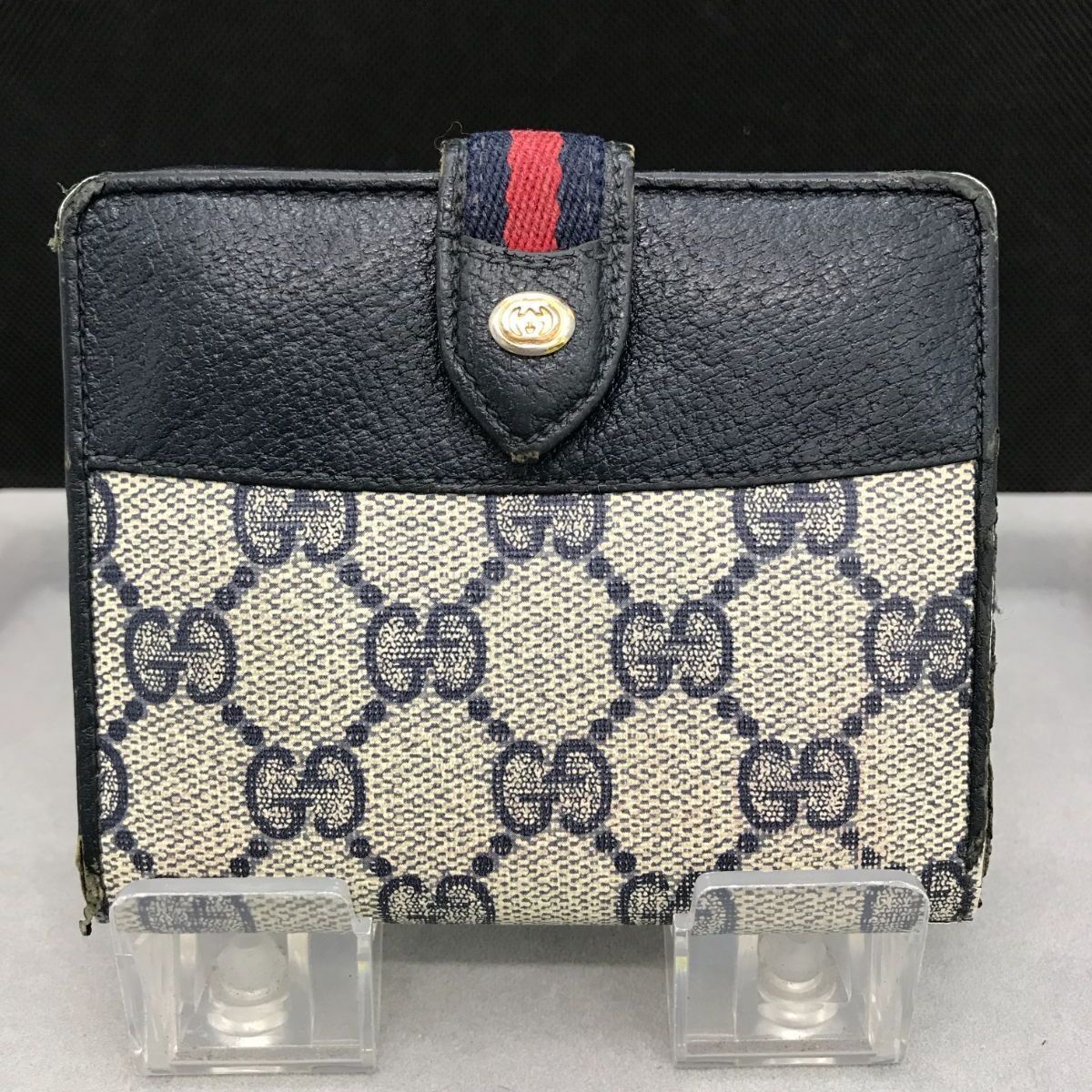 GUCCI オールドグッチ 二つ折り財布 シェリーライン GGスプリーム