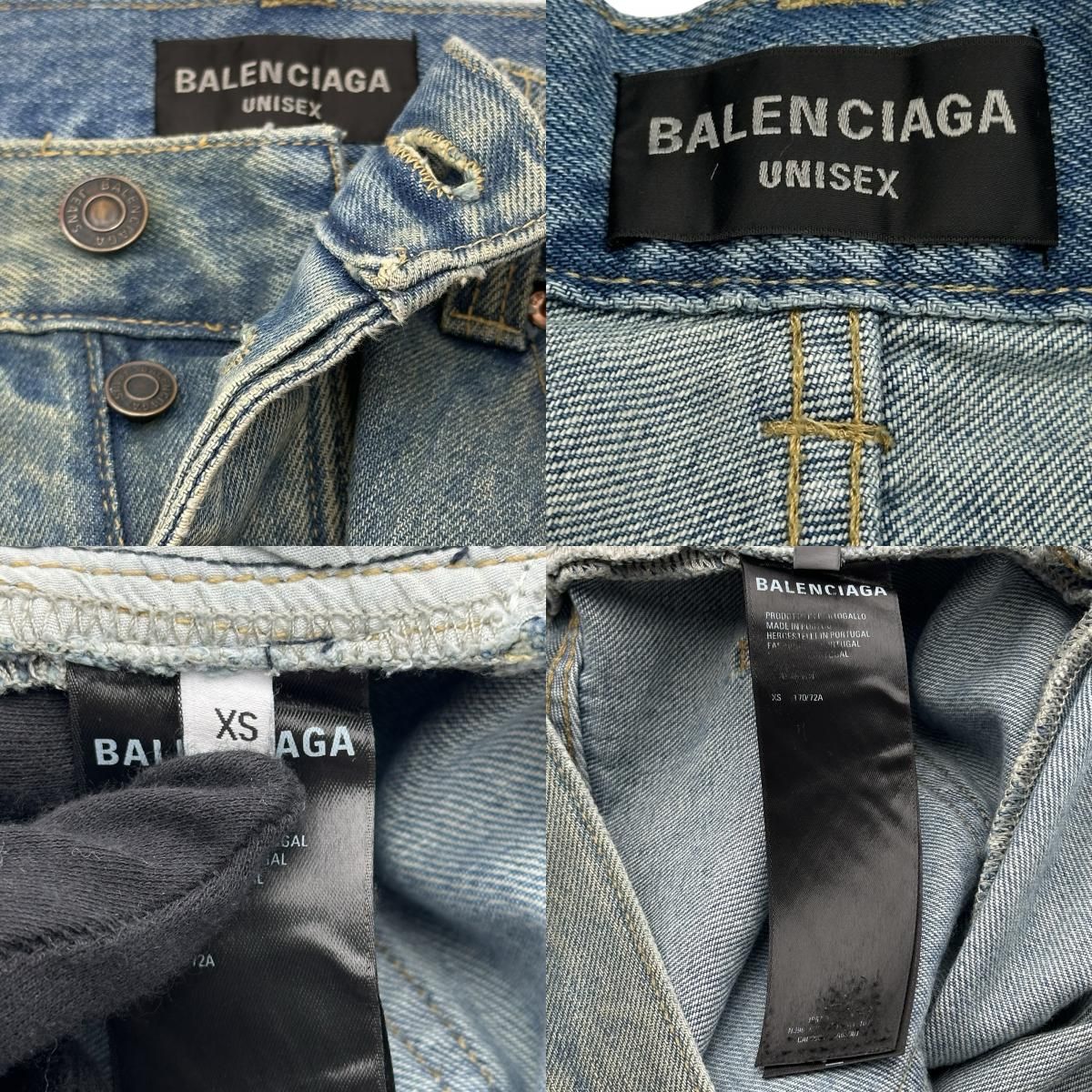 バレンシアガ BALENCIAGA バギーデニムパンツ ブルー コットン ユニ 