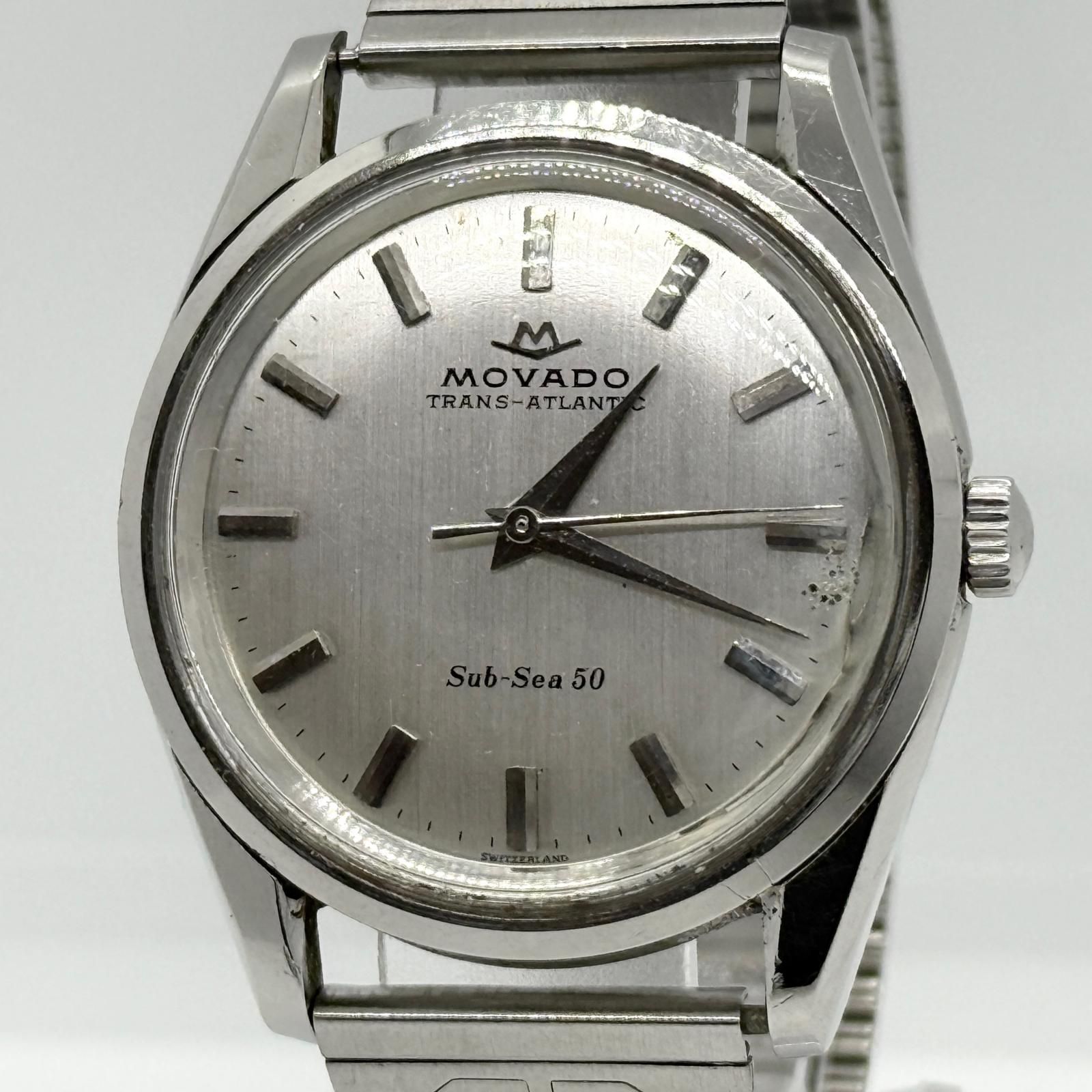 Movado モバード トランスアトランティック Sub Sea 50 シルバー 手 